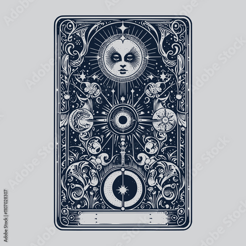 priest tarot card tattoo with cosmic vibes