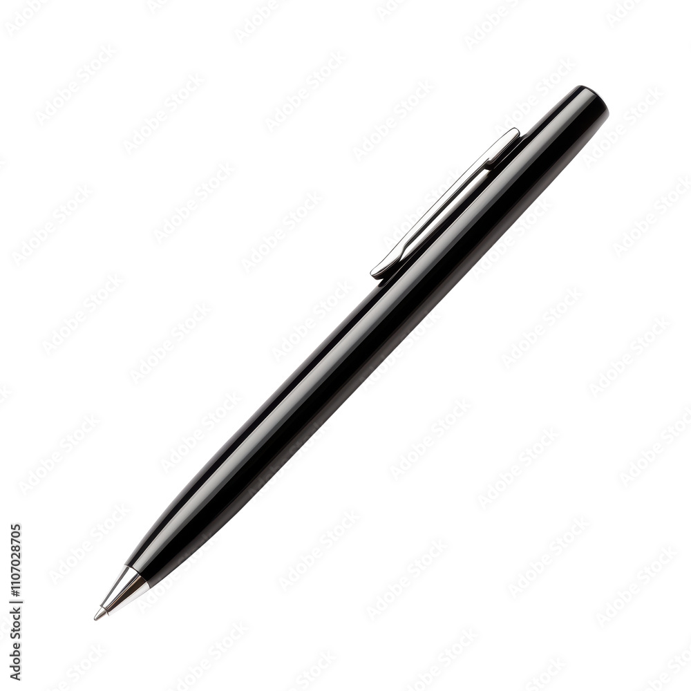 Sleek black pen on a transparent background Sleek black pen on a transparent background