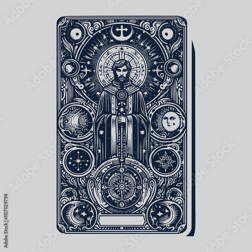 priest ouija playing card tattoo design