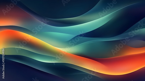 Abstract 3d waves fluid liquid motion background with vibrant colors gradient