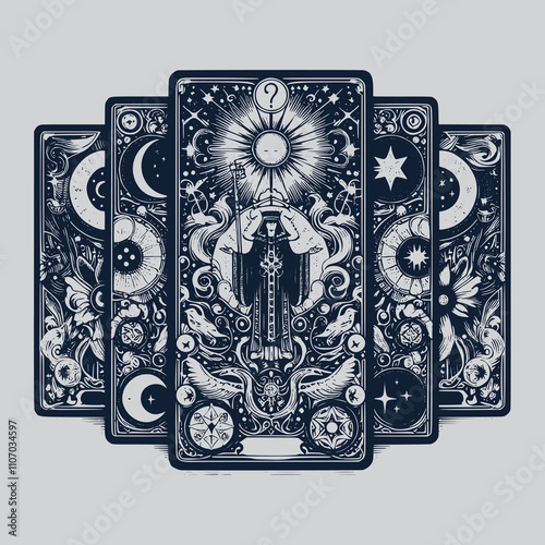 priest ouija tarot playing card tattoo