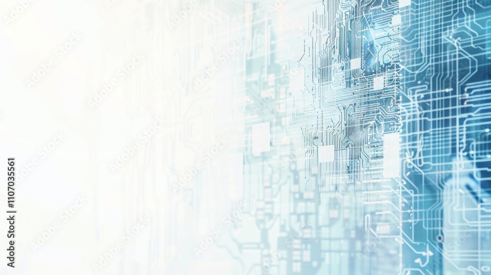 Close-up of a semiconductor chip with detailed electronic components and circuits on clean white background, ideal for tech and engineering projects.