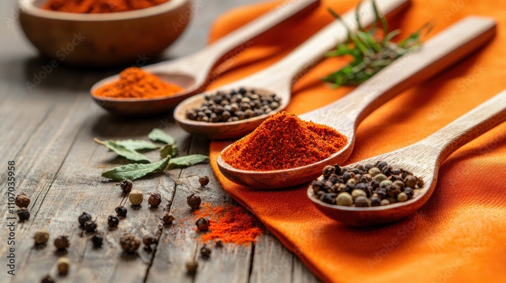 Exploring vibrant spices culinary ingredients in a rustic kitchen close-up view flavorful cooking concept Exploring vibrant spices culinary ingredients in a rustic kitchen close-up view flavorful cooking concept
