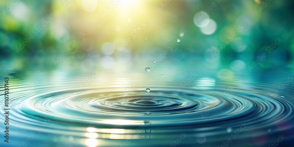 Serene Water Droplets Creating Concentric Circles on a Calm Surface Serene Water Droplets Creating Concentric Circles on a Calm Surface