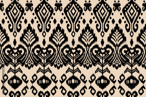 Abstract ethnic ikat pattern traditional Design for background, carpet, wallpaper, clothing, wrapping, Batik, fabric, Vector illustration. embroidery style.