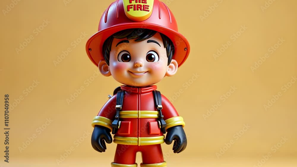 Adorable 3D Render of a Little Firefighter Adorable 3D Render of a Little Firefighter