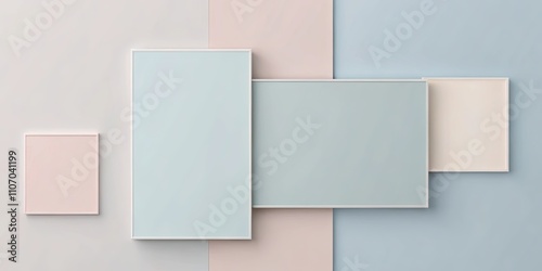 Pastel colored frames on a color block background, ideal for minimalist design