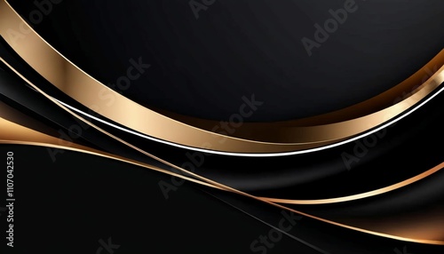 abstract background black luxuary golden wave