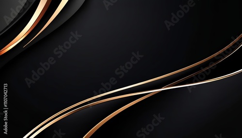 abstract background black with wave golden