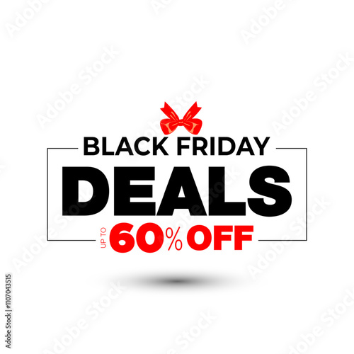 Black Friday Deals 60% off concept. Vector logo design.