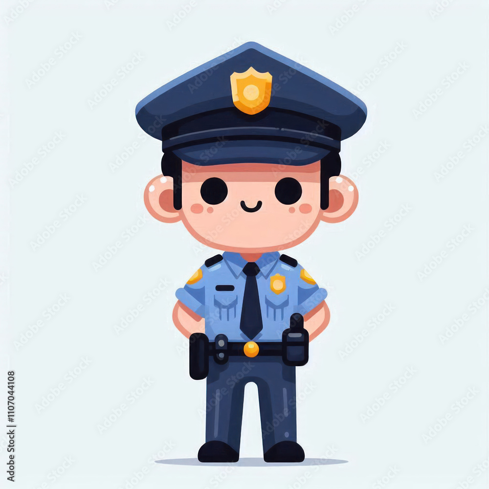 Police Cartoon Illustration Simple Design Vector Police Cartoon Illustration Simple Design Vector