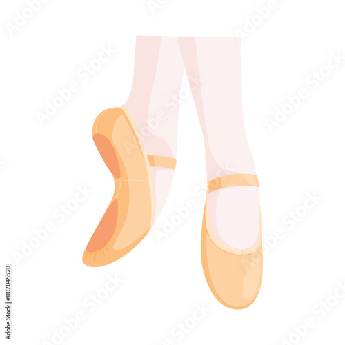 Soft ballet shoes in soft orange color isolated against a clean white background showcasing the elegance of dance footwear