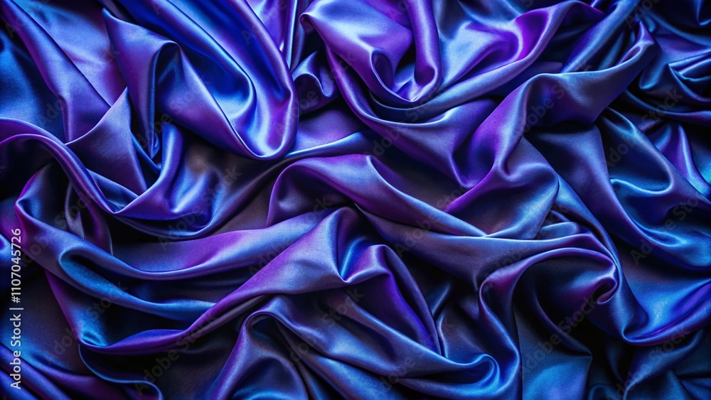 Fototapeta premium Indigo Fabric Wrinkles - Night Photography Abstract