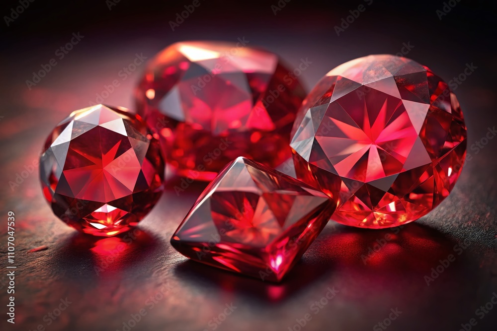 Ruby Gems Macro Photography Set - Various Shapes Ruby Gems Macro Photography Set - Various Shapes