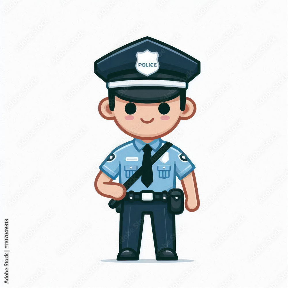 Police Cartoon Illustration Simple Design Vector Police Cartoon Illustration Simple Design Vector