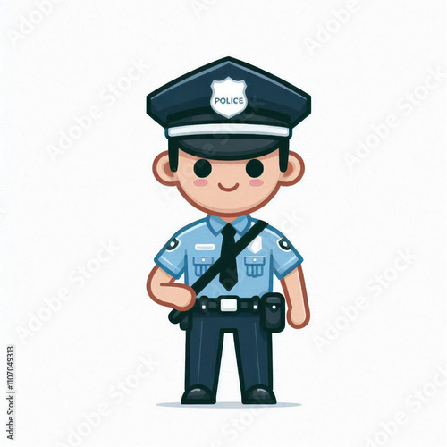 Police Cartoon Illustration Simple Design Vector