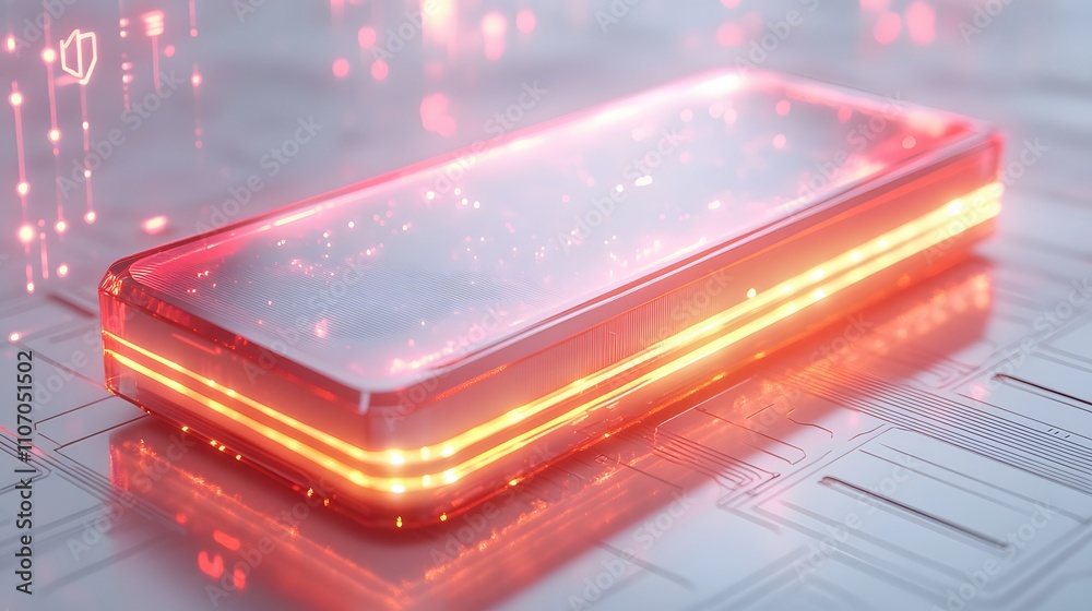 Futuristic glowing red smartphone technology. Futuristic glowing red smartphone technology.
