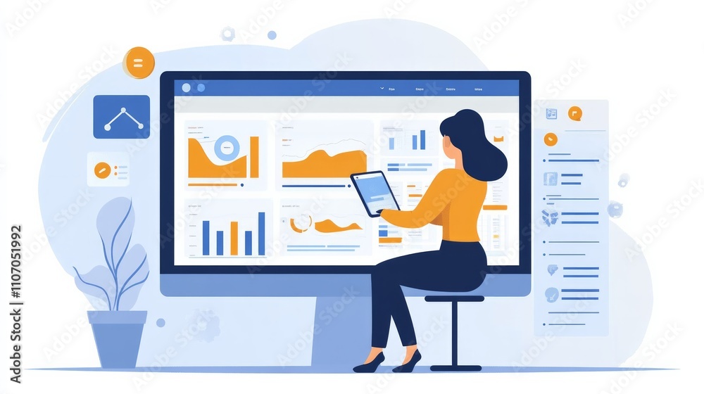 Business owner adjusting and customizing features in a software dashboard., AI Generative Business owner adjusting and customizing features in a software dashboard., AI Generative