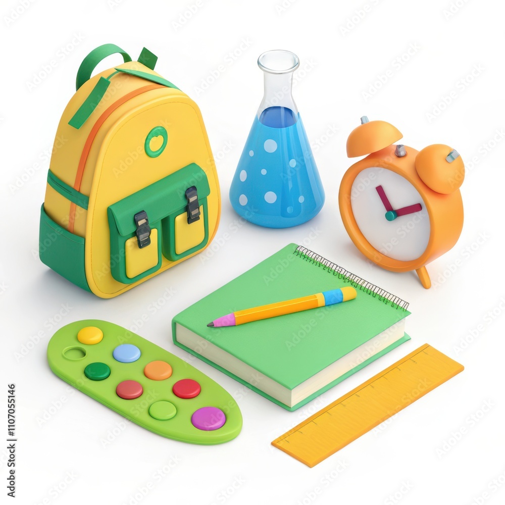 Fototapeta premium collection of school essentials