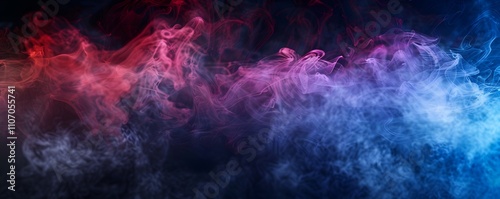 Abstract Swirling Red Blue Smoke Art Background