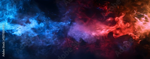 Wallpaper Mural Abstract Blue and Red Smoke Swirls on Black Background Torontodigital.ca