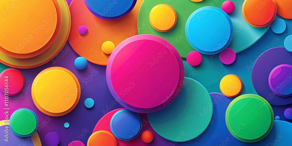 Vibrant Abstract Background with Overlapping Colorful Circles of Varying Sizes and Shades Vibrant Abstract Background with Overlapping Colorful Circles of Varying Sizes and Shades