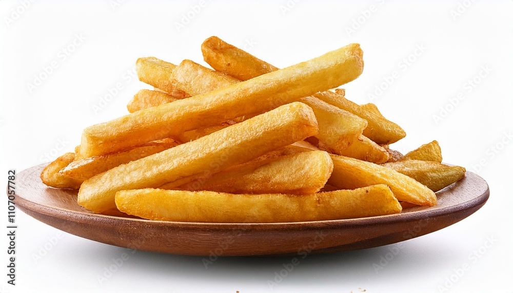 Potato fries on isolated white background Potato fries on isolated white background