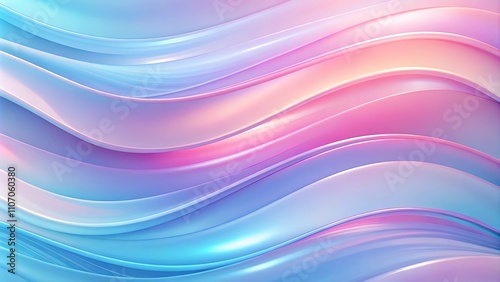 Abstract Pastel Wave Background Soft, Flowing Curves of Pink and Blue Hues