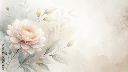 Elegant Pastel Floral Design with Soft Watercolor Background
