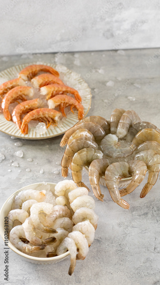 Fresh large shrimps and langoustines restaurant serving Fresh large shrimps and langoustines restaurant serving