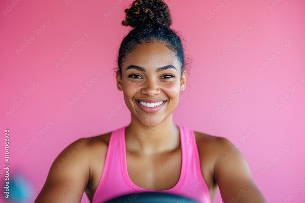 Smiling athlete on a stationary bike, embracing recovery and strength after injury. Smiling athlete on a stationary bike, embracing recovery and strength after injury.