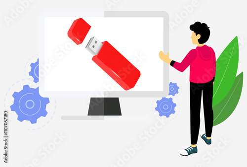 1041 - Usb Drive Concept Illustration