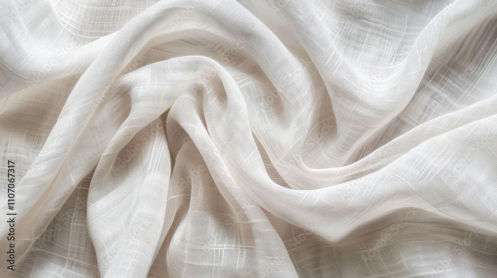 White fabric texture woven from linen fibers White fabric texture woven from linen fibers