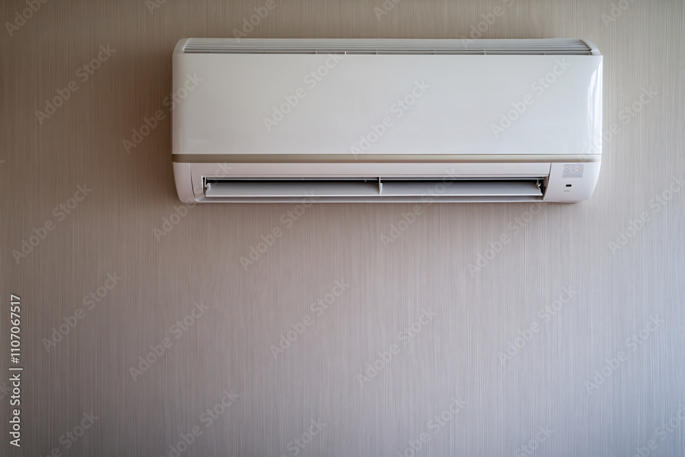 modern air conditioner on light wall