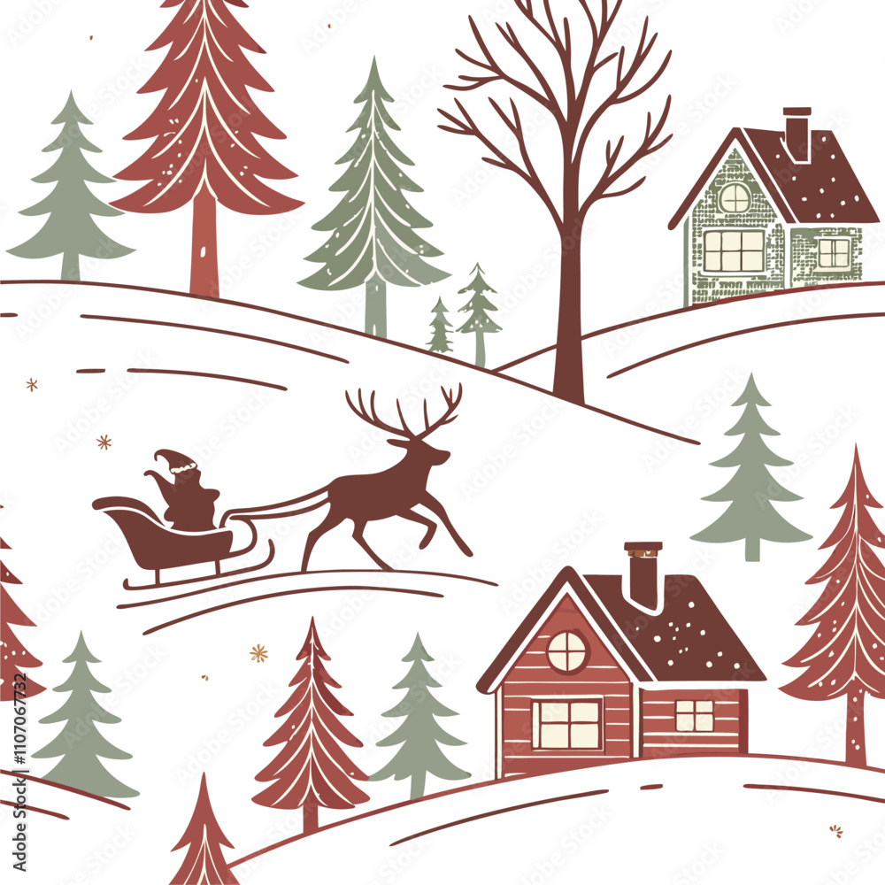 Obraz premium Eyecatching beautiful Christmas theme pattern design with Christmas 