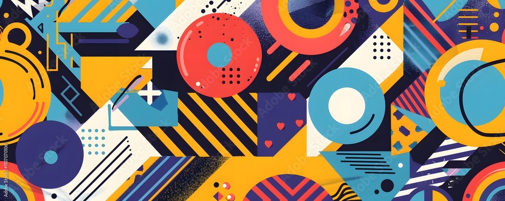 Abstract Geometric Colorful Design With Shapes And Patterns Abstract Geometric Colorful Design With Shapes And Patterns