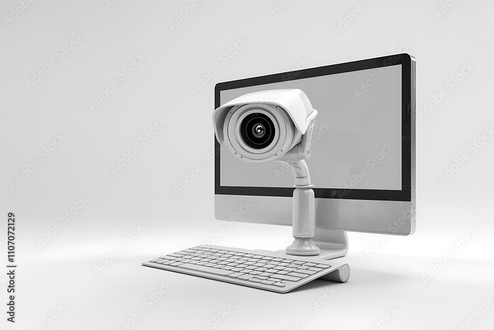 Webcam isolated on white background. 3D rendering. Webcam isolated on white background. 3D rendering.