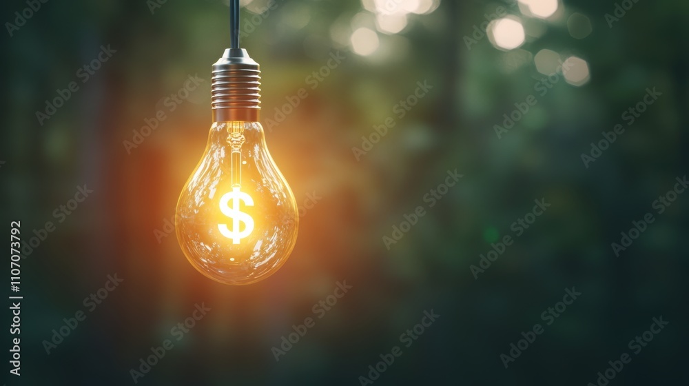 Business and Success A lightbulb with a dollar sign inside, representing financial growth, profitable ideas, and business prosperity. Business and Success A lightbulb with a dollar sign inside, representing financial growth, profitable ideas, and business prosperity.