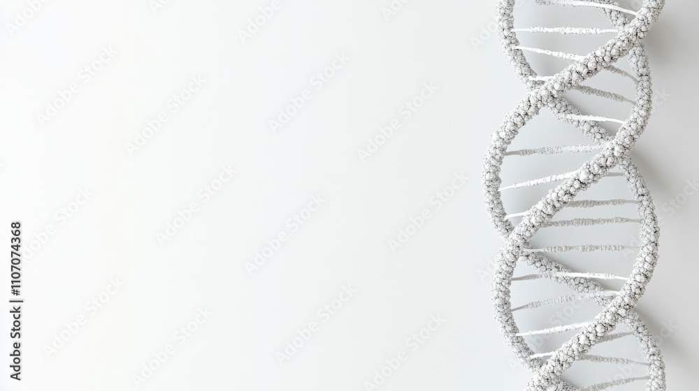 A DNA double helix structure set against a simple white background, symbolizing genetic research and healthcare advancements, Minimalist style A DNA double helix structure set against a simple white background, symbolizing genetic research and healthcare advancements, Minimalist style
