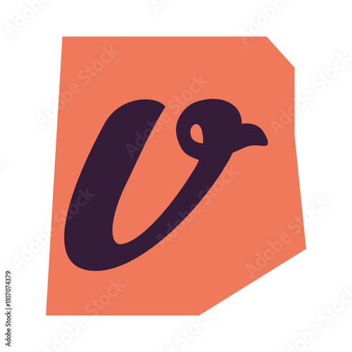 Ransom Alphabet Cutout Letter V