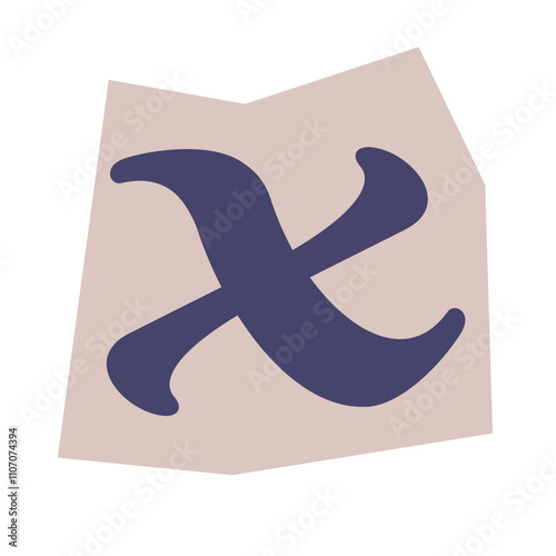 Ransom Alphabet Cutout Letter X