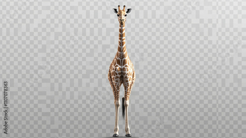 giraffe on transparent background: high-resolution png cutout image for wildlife and graphic design photo