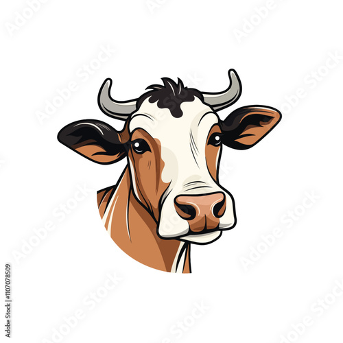 Realistic Cow Head Vector Design