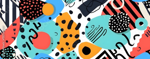 Abstract Colorful Shapes Pattern Design