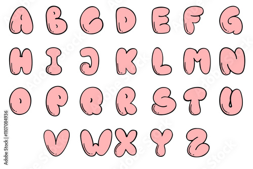 Doodle Alphabet Hand drawing Set