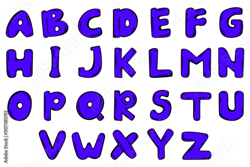 Doodle Alphabet Hand drawing Set