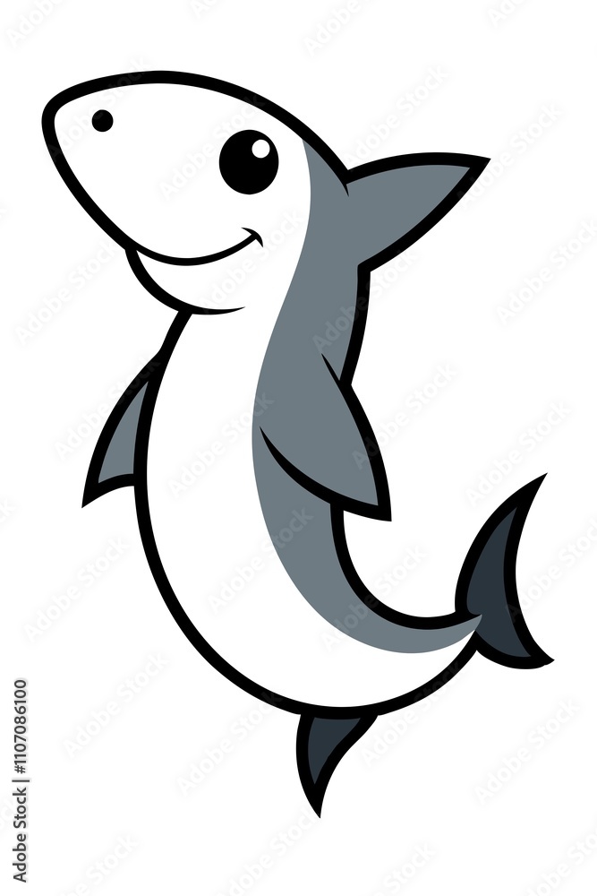 hammerhead shark cartoon isolated on white hammerhead shark cartoon isolated on white