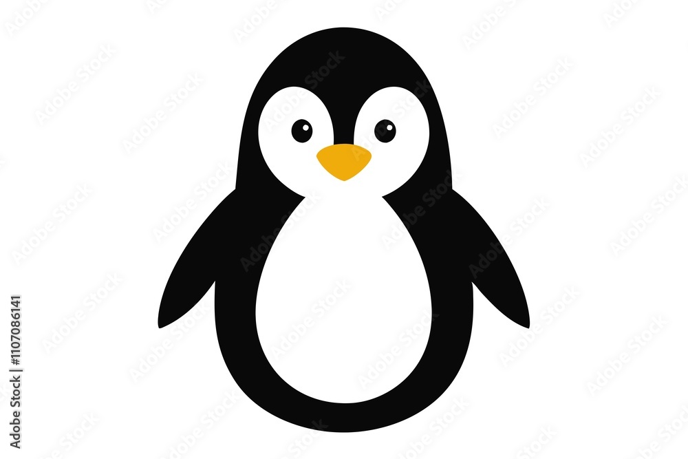 Naklejka premium cute emperor penguin on a white