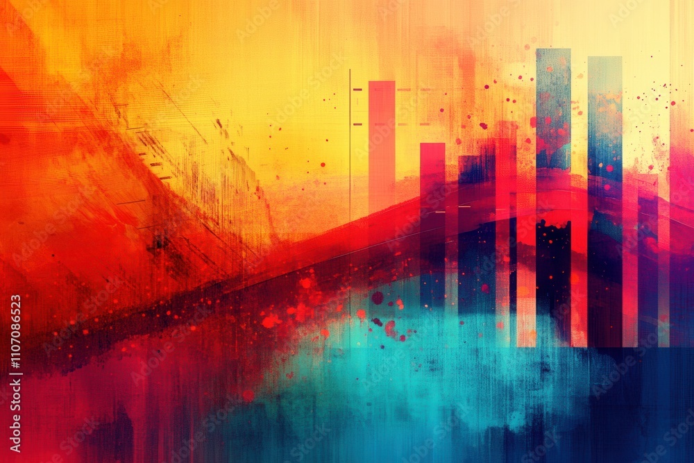 Naklejka premium Advanced Statistics Series: Layered Bar and Line Graphs Merging for Comprehensive Data Visualization