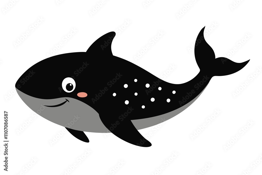 whale shark cartoon isolated on white whale shark cartoon isolated on white